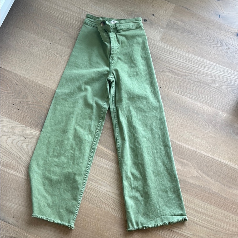 Billabong Green Flare Wide Leg Jeans